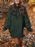 Kukombo Homecoming Dress Party Outfits Oversized Cable Knit Sweater Dress