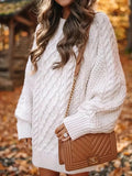 Kukombo Homecoming Dress Party Outfits Oversized Cable Knit Sweater Dress