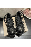 Kukombo Punk Metal Mary Janes Platform Shoes