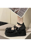 Kukombo Punk Metal Mary Janes Platform Shoes