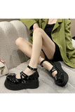 Kukombo Punk Metal Mary Janes Platform Shoes