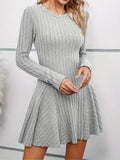 Kukombo Homecoming Dress Party Outfits Rib Knit Flare Sweater Dress