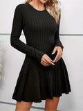 Kukombo Homecoming Dress Party Outfits Rib Knit Flare Sweater Dress