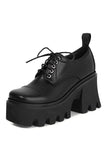 Kukombo Silver Platform School Shoes