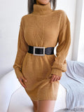 Kukombo Homecoming Dress Party Outfits Turtleneck Bodycon Button Slim Sweater Dress