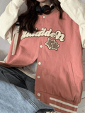 Kukombo Vintage Embroidery Varsity Jacket