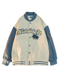 Kukombo Vintage Embroidery Varsity Jacket