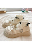 Kukombo White Lolita Heart Shoes