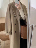 Kukombo Loose and thickened Long Woolen Coat