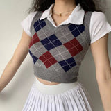 Kukombo College Style Argyle Vest