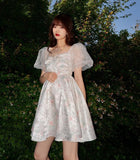 Kukombo Noel Satin Mesh Puff Dress