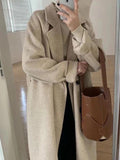 Kukombo Loose and thickened Long Woolen Coat