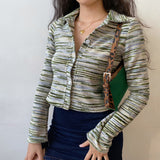 Kukombo Earthy Tones Striped Cardigan