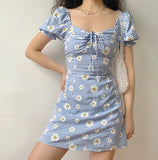 Kukombo Daisies Gingham Picnic Dress