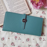 Kukombo  Genuine Leather Women Wallets Luxury Long Hasp Lychee Pattern Coin Purses Female Brand Solid Colors New Thin Clutch Phone Bag