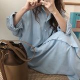 Christmas Gift S-2XL Cotton New Summer Shirt Dress Pink Evening Vintage Dress Party Oversize Long Beach Women Dresses Loose Robe Vestido pure