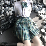 Kukombo New Black Gothic Pleated Skirts Women Japanese School Uniform High Waist Sexy Cute Mini Plaid Skirt JK Uniform Students Clothes