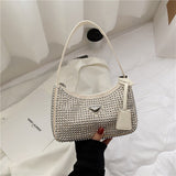 Kukombo  Rhinestone Bag Female Mini Portable Hand Bag Bling Fash Diamond Messenger Bag Fashion Zipper Feminina Evening bag