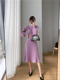 Kukombo Soft Elegant Women Knitted Dresses 2022 New V-Neck Korean Style High Waist Warm Lady Long Dresses Female Clothing