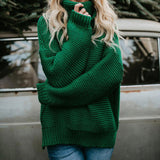 Christmas Gift Autumn Winter Turtleneck Women Long Sleeve Turtle Neck Women Knitted Green Sweater Women's Jumper Pullovers Sweaters for women