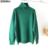 Christmas Gift 2021 Women's Sweater Autumn Winter Warm Turtlenecks Casual Loose Oversized  wool sweaters  Pullover  Femme top