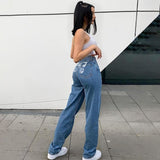 Hip Butterfly Print Harajuku Fashion y2k Jeans Women Streetwear Casual Baggy Straight High Waist Mom Denim Oversize 90s