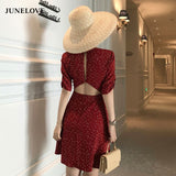 Kukombo  Women Summer Sexy Backless Midi Dress Vintage Print Floral Split Boho Dress Casual Holiday Lady Beach Dress  K73