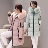 Christmas Gift 2021 Women Parkas Winter Ladies Casual Long Coats Woman Jackets Winter Women Hooded Fur Collar Cotton Parkas Warm Coat Outwear