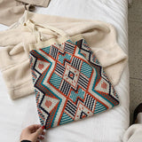 Kukombo  Lady Knitting Gypsy Bohemian Boho Chic Aztec Tote Bag Women Crochet Woolen Open Shopper Top-handle Bag 2022 Female Daily Handbag