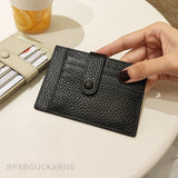 Kukombo  Genuine Leather Card&License Holder Luxury Long Hasp Lychee Pattern Coin Purses Female Brand  Mini Women Wallet Light Weight