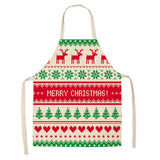 Linen Merry Christmas Apron Christmas Decorations for Home Kitchen Accessories Natal Navidad 2021 New Year Christmas Gifts