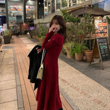 Graduation Gift Big Sale Party One Piece Dress Korean 2023 Autumn Long Sleeve Slim Sweater Dress Women Casual Elegant Office Knitted Dress Female Winter