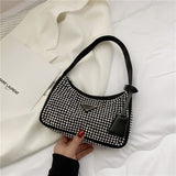 Kukombo  Rhinestone Bag Female Mini Portable Hand Bag Bling Fash Diamond Messenger Bag Fashion Zipper Feminina Evening bag