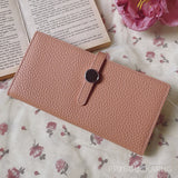 Kukombo  Genuine Leather Women Wallets Luxury Long Hasp Lychee Pattern Coin Purses Female Brand Solid Colors New Thin Clutch Phone Bag