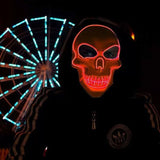 Kukombo Halloween led Light Up Halloween Mask Scary Ghost Head Skull Glowing Mask Masquerade Parties Mask Carnival Dress Up Cosplay Costume Decor