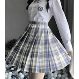 Kukombo New Black Gothic Pleated Skirts Women Japanese School Uniform High Waist Sexy Cute Mini Plaid Skirt JK Uniform Students Clothes