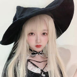 Kukombo Halloween Women Girls Lolita Black Velvet Hat Halloween Witch Wizard Magician Cosplay Cap Carnival Anime Bandage Party Hats Fancy Headwear