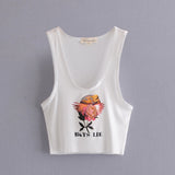 Kukombo Spring Summer White Crop Top Women Casual Sleeveless Elastic Bralette Female Tank Tops Feminino Camisole