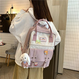 College Student Female Backpack Travel Fashion Women School Bag Book Ladies New Backpack Girl Laptop Waterproof Nylon Bag Kawaii K47