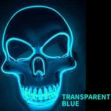 Kukombo Halloween led Light Up Halloween Mask Scary Ghost Head Skull Glowing Mask Masquerade Parties Mask Carnival Dress Up Cosplay Costume Decor