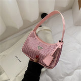 Kukombo  Rhinestone Bag Female Mini Portable Hand Bag Bling Fash Diamond Messenger Bag Fashion Zipper Feminina Evening bag