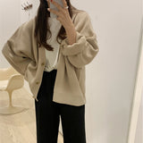 Kukombo Cardigans New 2022 Autumn Winter Women's Sweaters Plus Size V-Neck Buttons Oversize Fashionable Korean Lady Knitwears