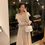 Graduation Gift Big Sale Party One Piece Dress Korean 2023 Autumn Long Sleeve Slim Sweater Dress Women Casual Elegant Office Knitted Dress Female Winter