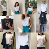 Kukombo 2022 Summer Tees T-Shirt Women Tops Casual Solid Sleeveless Regular Outwear Sexy Slim Office T-Shirts Women Tops Blusas Female