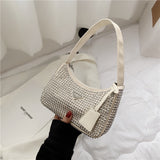 Kukombo  Rhinestone Bag Female Mini Portable Hand Bag Bling Fash Diamond Messenger Bag Fashion Zipper Feminina Evening bag