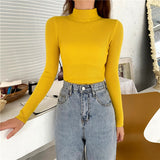 Kukombo Christmas Gift New Summer T Shirt Women Elasticity Oversized T-Shirt Woman Clothes Female Tops Long sleeve Women's tube top knit Canale