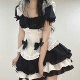 Kukombo  Summer Gothic Lolita Dress Anime Maid Cosplay Costume Girls Sexy Harajuku Style Kawaii Elegant Short Puff Sleeve Women'S Outfits