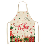 Linen Merry Christmas Apron Christmas Decorations for Home Kitchen Accessories Natal Navidad 2021 New Year Christmas Gifts