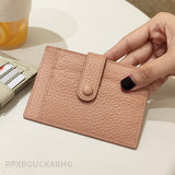 Kukombo  Genuine Leather Card&License Holder Luxury Long Hasp Lychee Pattern Coin Purses Female Brand  Mini Women Wallet Light Weight