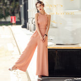 Kukombo Summer Elegant Halter Orange Jumpsuit Woman Outfit Solid Bandage High Waist Rompers Playsuits Female Overalls Korean Clothing k29